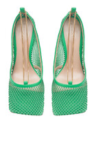Stretch Mesh & Leather Pumps